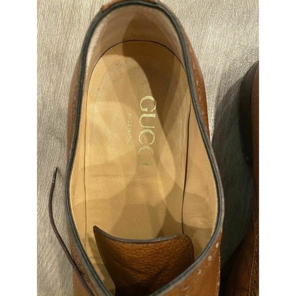 Gucci Cognac Brown Oxford Men\'s Dress Shoes EU 41. main image 12
